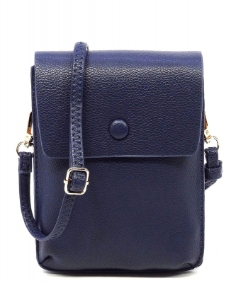 Fashion Pebble Flap Crossbody Bag Cell Phone Purse CA105 NAVY